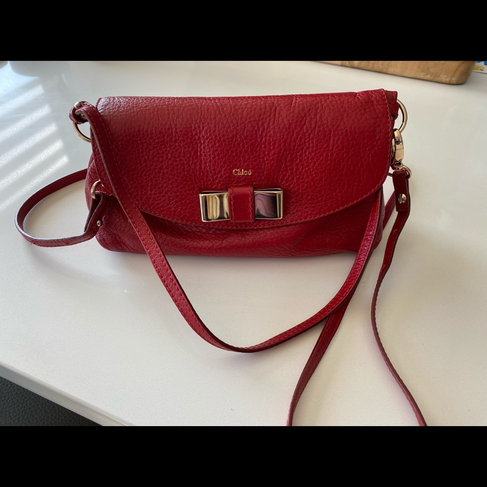 Chloe Red Crossbody Bag - Picture 8 of 11